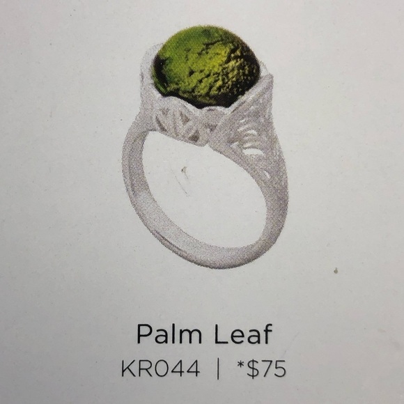 KAMELEON Palm Leaf 925 Sterling Jewel Pop Ring - Picture 3 of 3